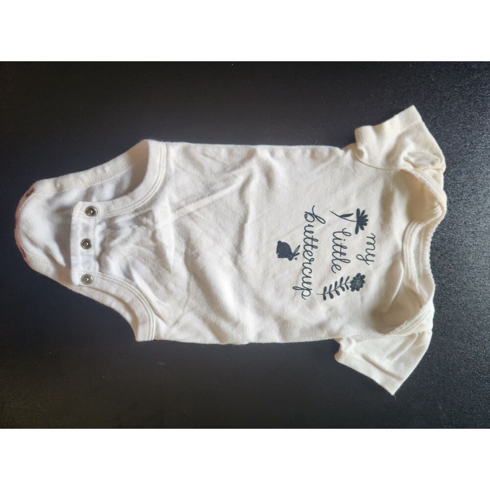 Carter's Baby Girl 3M My Little Buttercup Floral Bunny Bodysuit Onesie